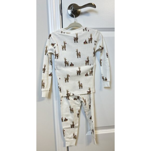 PETIT LEM Rudy and Reindeers Print on Off White PJ Set Size 18 Months - Picture 6 of 6